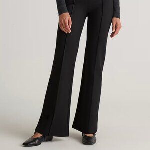 Quince Ultra-Stretch Ponte Flare Leg Pants size small 32" inseam - black